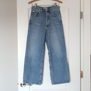 AGOLDE Ren high waisted wide leg crop jean, Disclosure wash, size 25